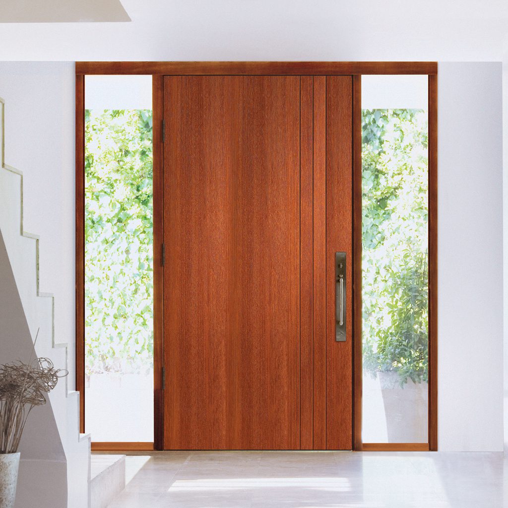 Harbour Craft Contemporary Entry Door with Flush Glazed Sidelites